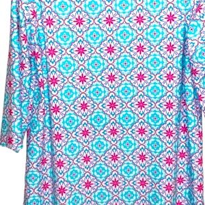 Aqua et Sol Dress Swim Cover up Womens X Large Geometric Print Nylon Spandex
